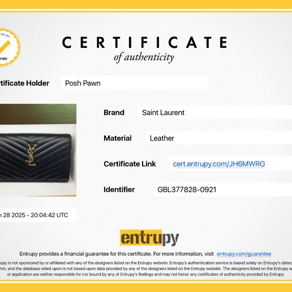 Authentic Saint Laurent Classic Cassandre Black Grain De Poudre Wallet on Chain - Picture 10 of 10